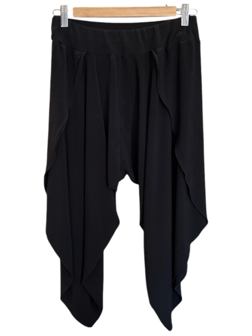 Size M Los Banditos Black Rayon Lightweight Cropped Tulip Coverup Pant